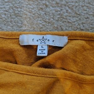 Mustard dress shirt with asymetrical ruffles